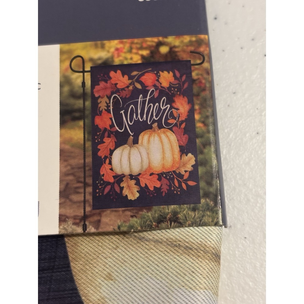 Gather Fall Garden Flag Size: 12.5" X‎ 18" Pumpkins And Leaves Flag Only NEW